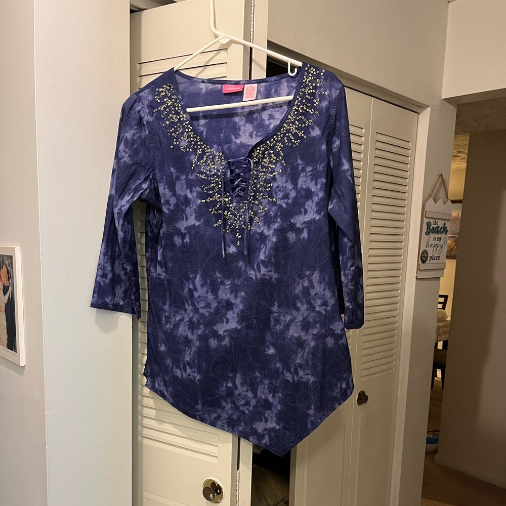 Cappagallo Indian Tie-Dye Tunic, Size Medium